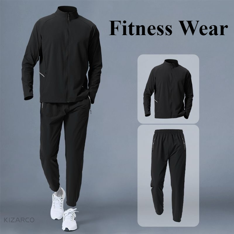 Running Gear Outfit - 남성 스포츠웨어 세트 트레이닝복 통기성 자켓