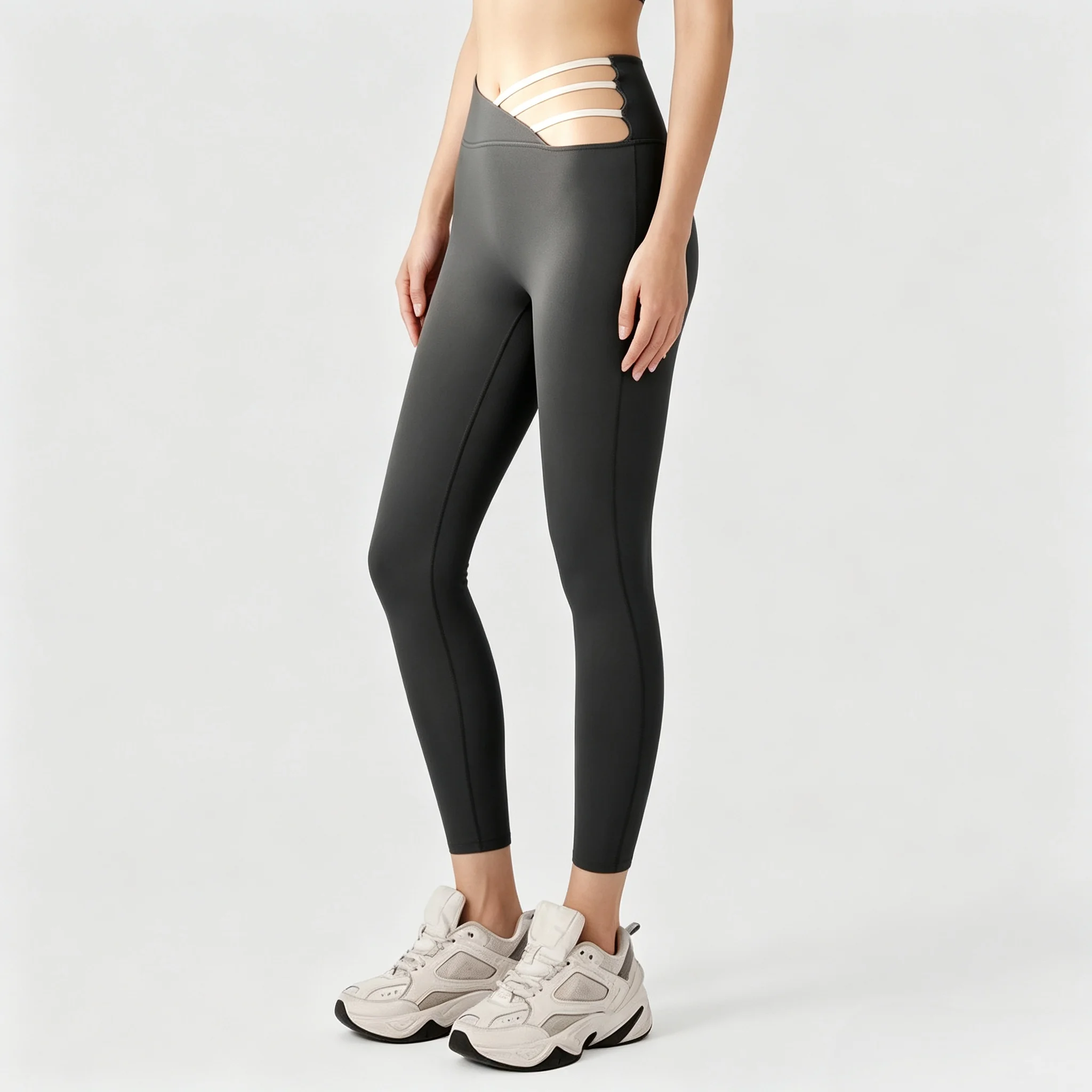 Running Gear Outfit - 여성용 속이 비치는 레깅스, 끈 없는