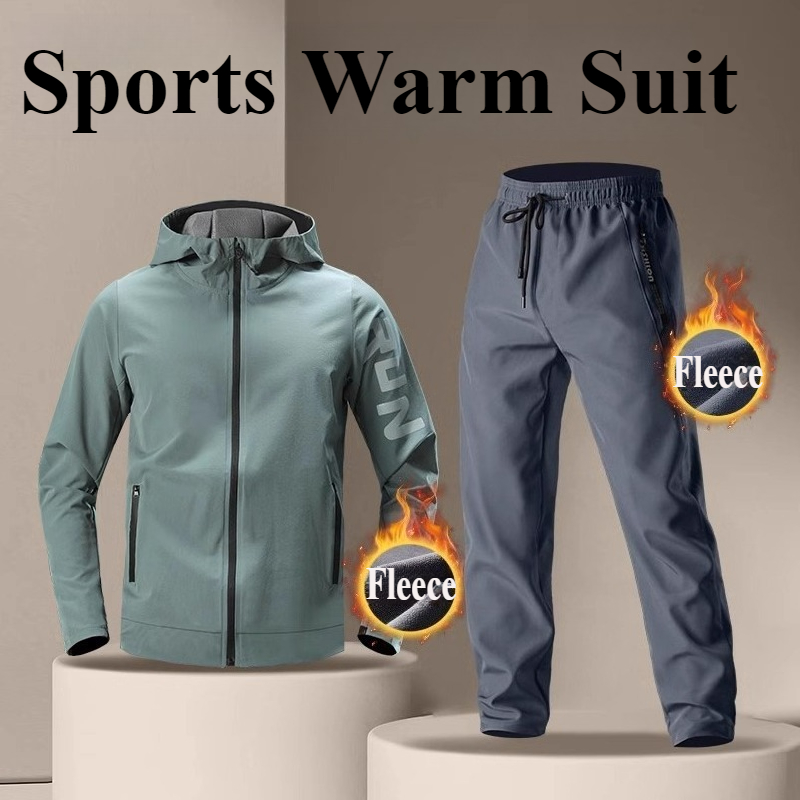 남성용 따뜻한 플리스 스포츠웨어 세트 (후드 트레이닝복 - Running Gear Outfit 리뷰 및 가격