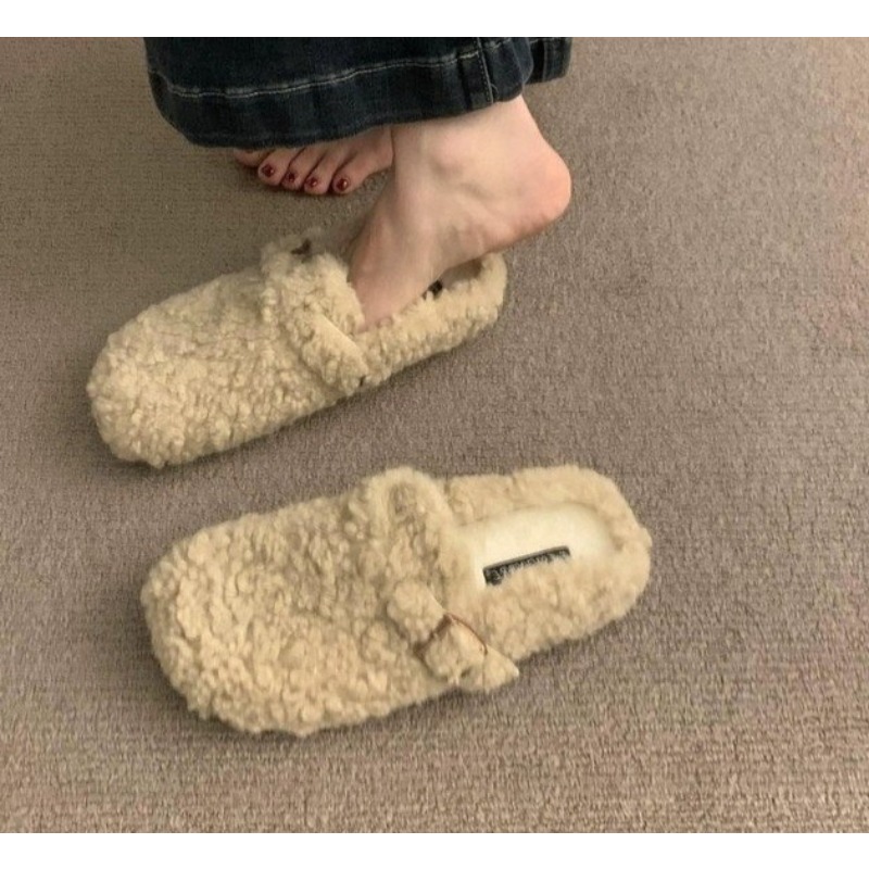 여성용 겨울 패션 코르크 인솔 따뜻한 플러시 슬리퍼 신 - Insole Arch Support 리뷰 및 가격